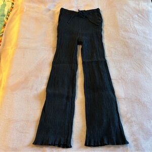 Abercrombie & Fitch Crinkle black high rise pull on pants drawstring size XS